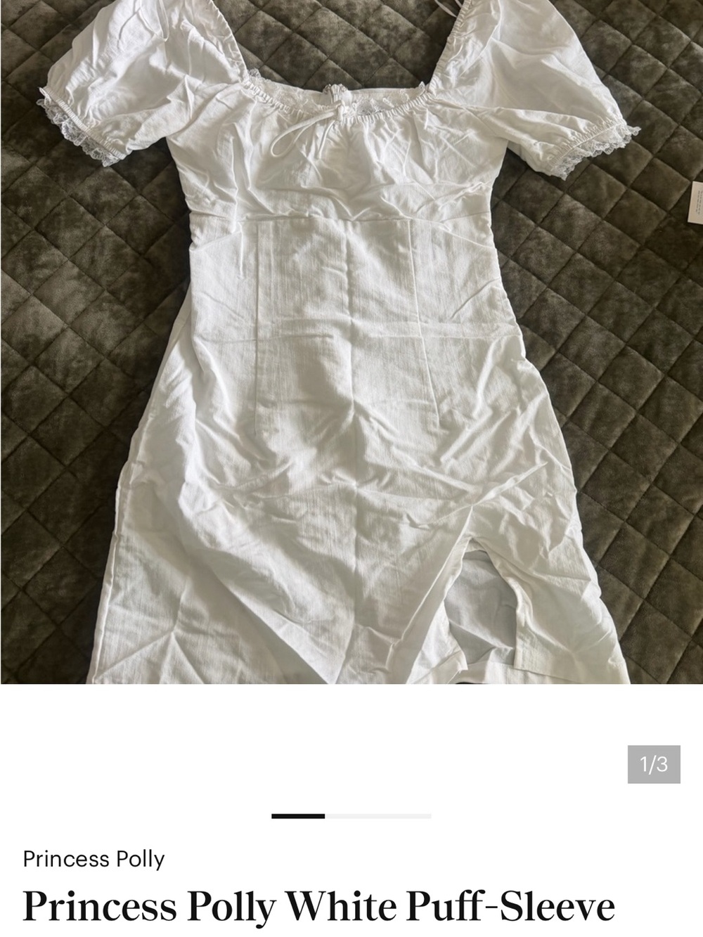 Princess Polly White Puff Sleeve Mini Dress